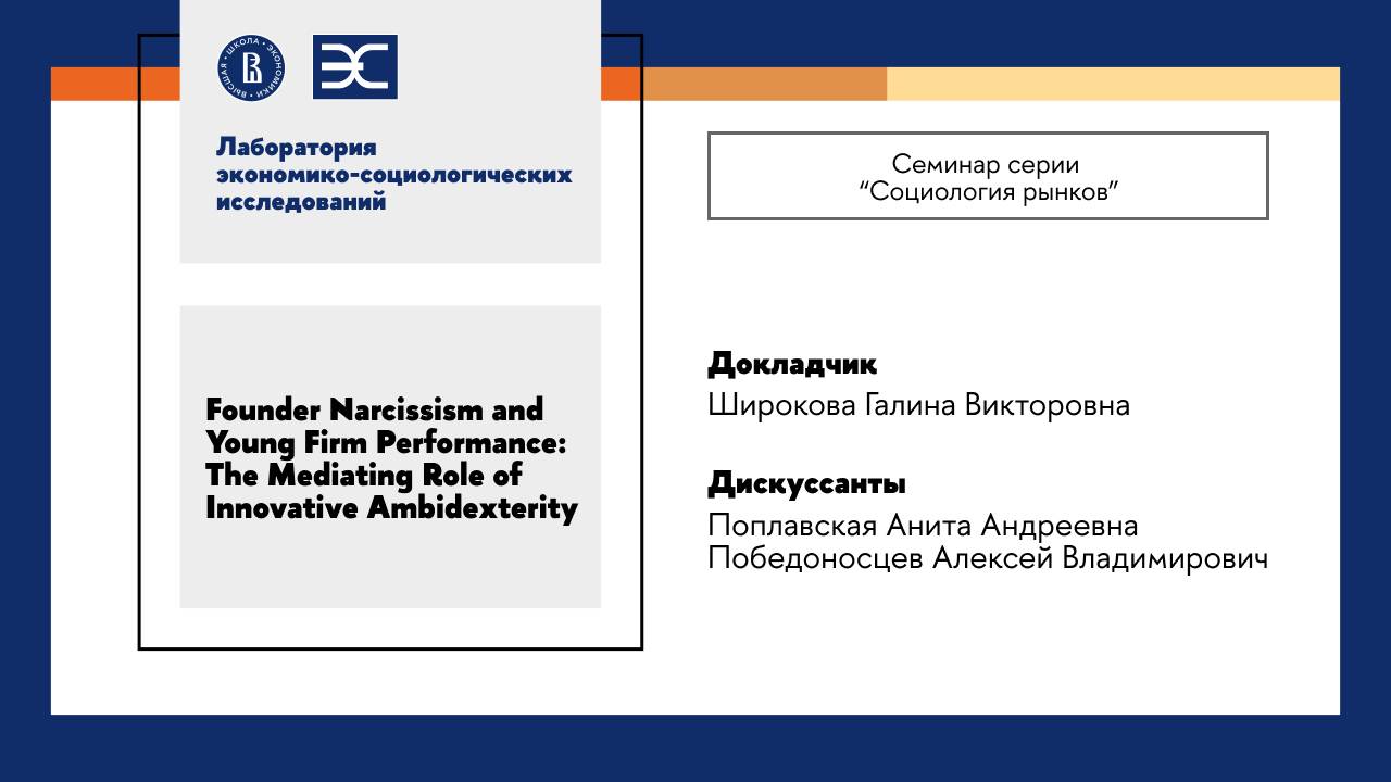 Г. Широкова: Founder Narcissism & Young Firm Performance — Innovative Ambidexterity's Mediating Role