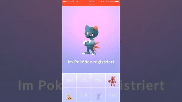 Sneasel Caught - wild Pokemon Go Generation 2