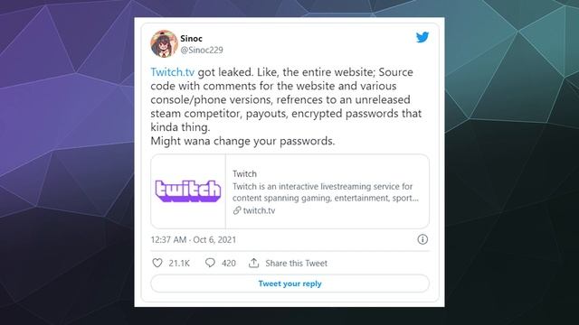 MASSIVE Twitch Data Breach - 125gb of Source Code Made Public