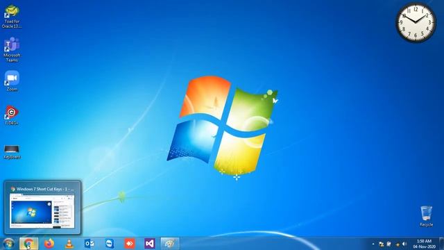 Windows 7 Short Cut Keys - 10 (WIN+ T)