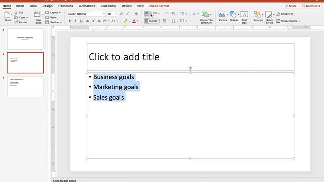 PowerPoint 2019: Add bullets or convert text to bullets