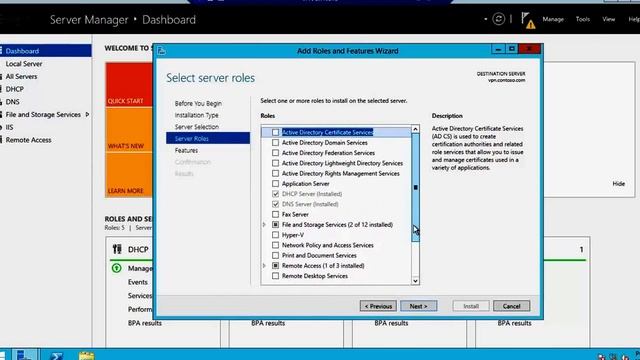 Instalando Roles and Features Windows Server 2012 R2 – Active Directory Certificate Services