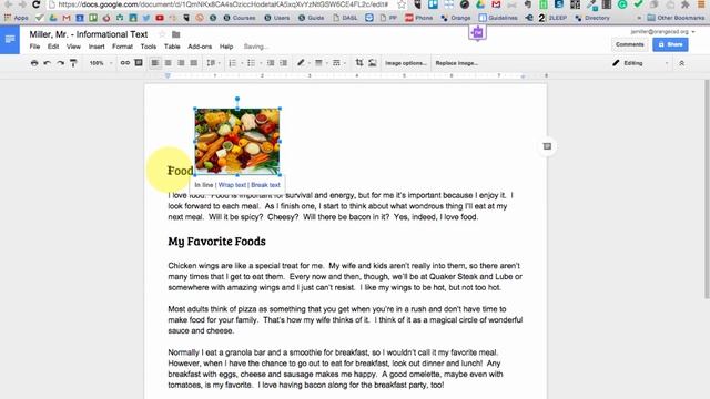 Informational Text in Google Docs #2 - Adding Images (Cropping, Wrapping, Alignment, etc)