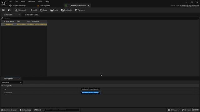 03. Creating Gameplay Tags from Data Tables