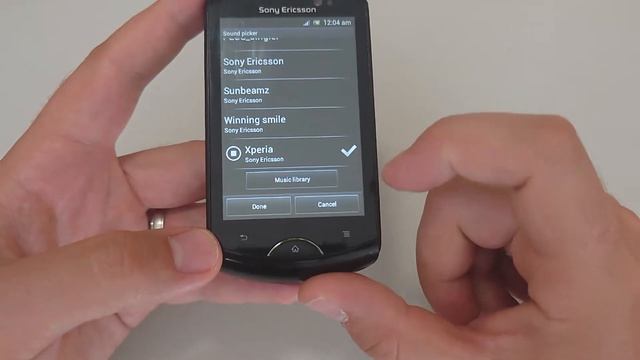 Sony Ericsson Live with Walkman WT19i Mobile phone menu browse ringtones games wallpapers