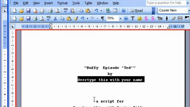 Scriptwriters' Toolkit. Part 1. Using it with Word 2003