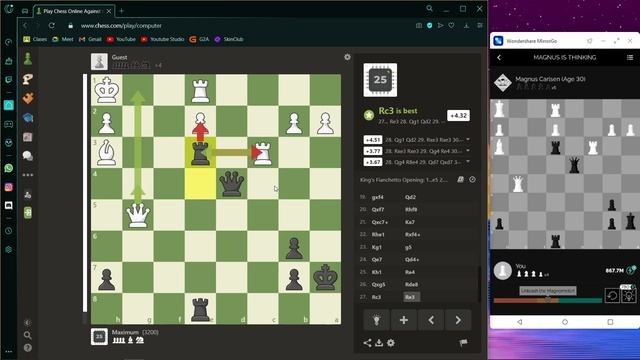 Magnus Carlsen vs Chess.coms  Magnus vs Maximum 3200