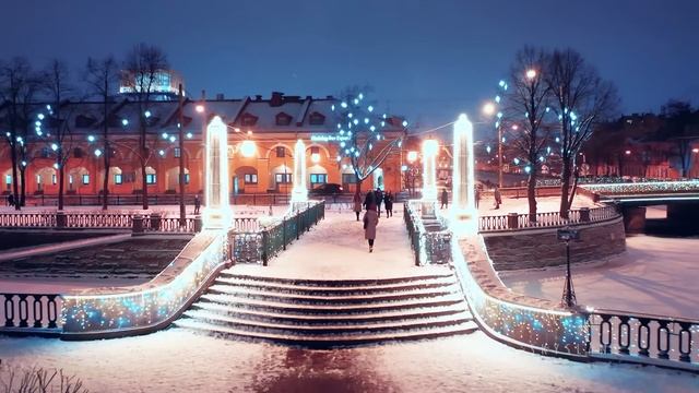 НОВОГОДНИЙ САНКТ-ПЕТЕРБУРГ -  New Years in St Petersburg. Aerial. SKYSLANT.