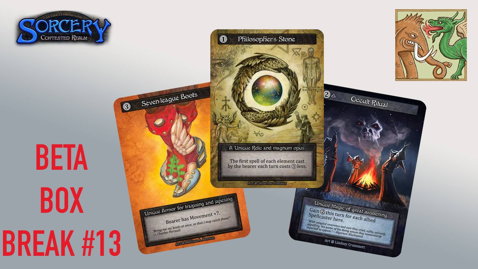 Sorcery TCG: бокс-брейк Beta #13 - Philosoper`s Stone и Foil Seven-league Boots!!!