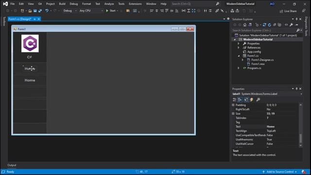 Modern Application Sidebar in C# (Tutorial by C#)