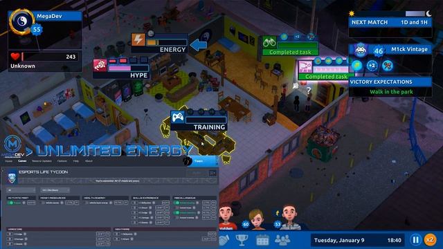 ESPORTS LIFE TYCOON Cheats Instant Scouting, Unlimited Energy,Trainer by MegaDev