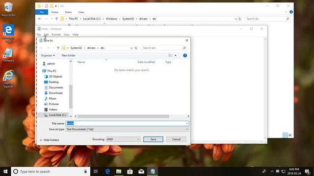 Windows 10 -  How to edit read only host file in NotePad