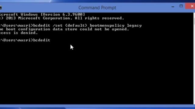 طريقة تفعيل الزر F8 وحل مشكلة How To Fix  "The boot configuration data