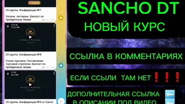 Слив курса Sancho DT V 30 2024 Поток Обучение от Санчо ДТ слив курса Sancho DT 30 поток