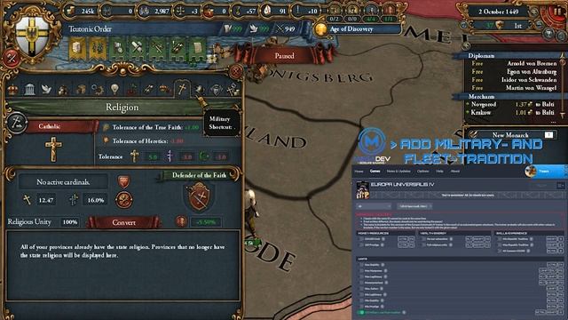 EUROPA UNIVERSALIS IV Cheats  Cash, Unlimited Manpower, ADM-DIP-MIL POWER,  Trainer by MegaDev