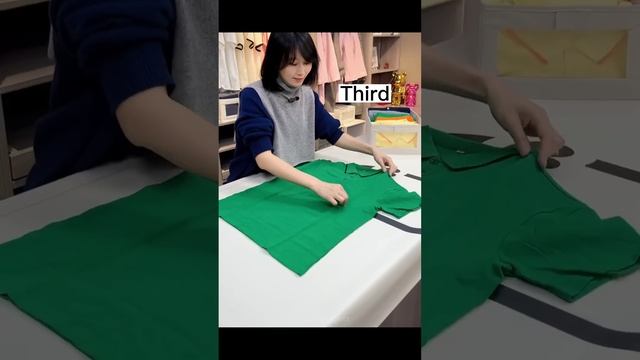 Folding hacks for T-shirts,hoodie,down jacket organizing skills tips for clothes wardrobe_tiktok