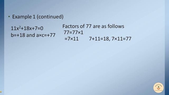 Quadratic Equation using factorization and splitting the middle term by Grasp & Learn.