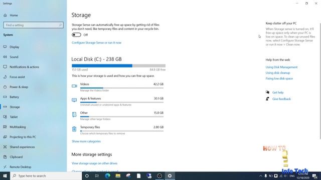 How To turn on storage sense in windows 10 | Free space in windows 10