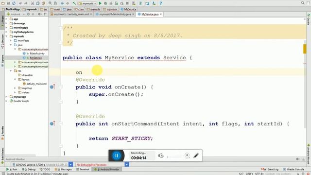 Service Example in Android