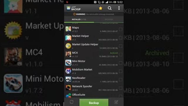 Backup any apk