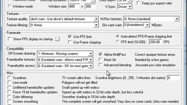 epsxe my setup for the playstation emulator