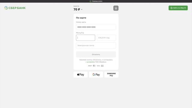 Оплата заказа в сервисе RAKETA