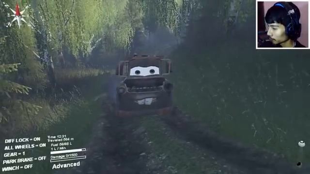 GOKIL !! ADA MATER 'DISNEY CARS' di SpinTires !!!