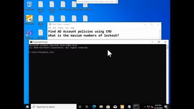 IT Support Interview Questions: Find AD Account policies using CMD