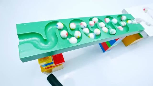 Гонка Marble Run ☆ HABA Slope и ретро-грузовик Makita, удлиненная версия мусоровоза #010