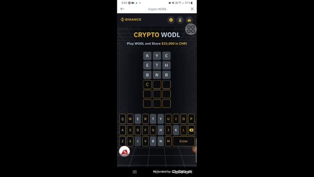 Binance Wodl 3 Letter Words Answer Today | Binance Share $25000 Chr Token Wodl Game 26-09-2022