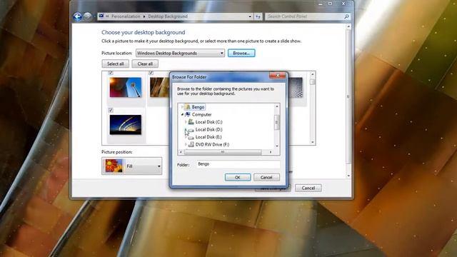 how to set more than one desktop background in windows 7?