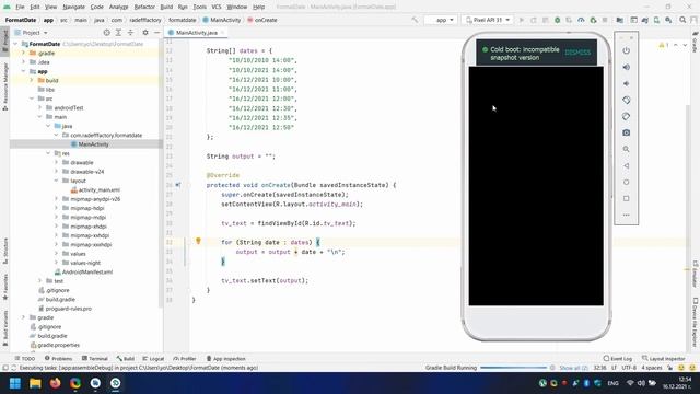 Display date in readable format in Android Studio