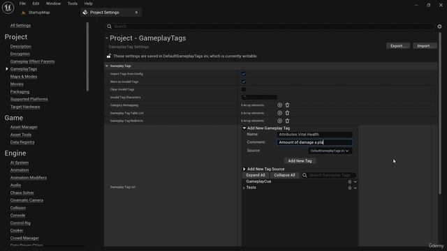 02. Creating Gameplay Tags in the Editor
