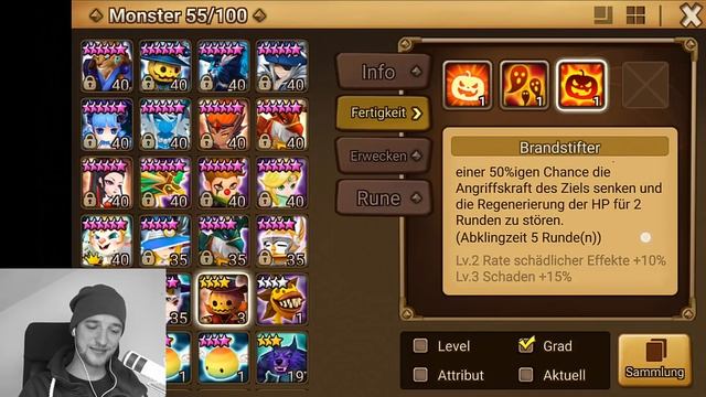 Halloweenkürbis Feuer Dunstig/Smokey Hoh || Summoners war [German/Deutsch iOS Android APP]