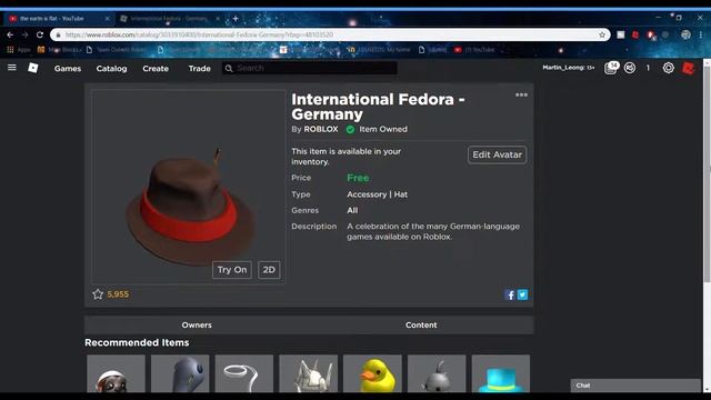 Roblox International Fedora (Germany) (lower volume pls)