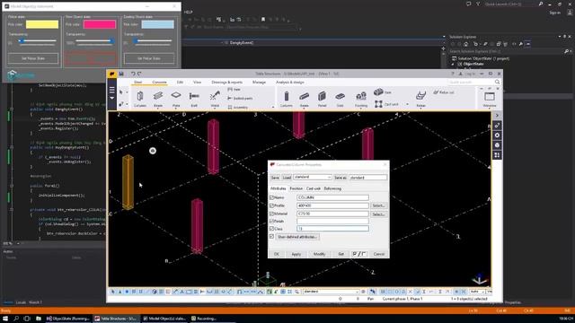 Временное цветовое состояние объекта Tekla (КОДА НЕТ)  (Trạng thái màu tạm thời của đối tượng Tekla)