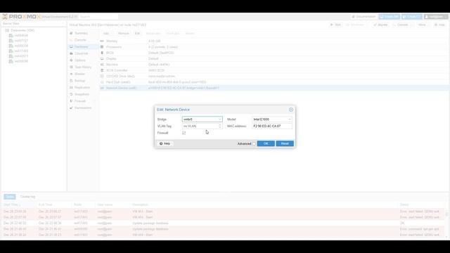 Proxmox Error bridge 'vmbr1' does not exist Fix!