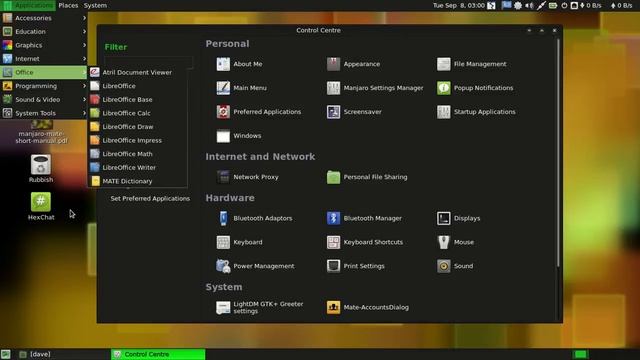 Checking out Manjaro's MATE 1.10 build   2015-09-07