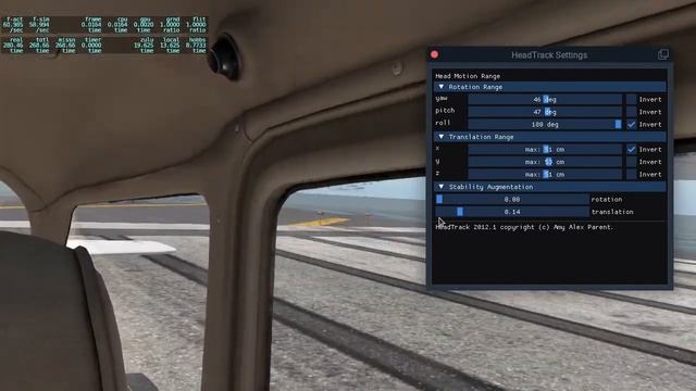 HeadTrack for X-Plane first tests