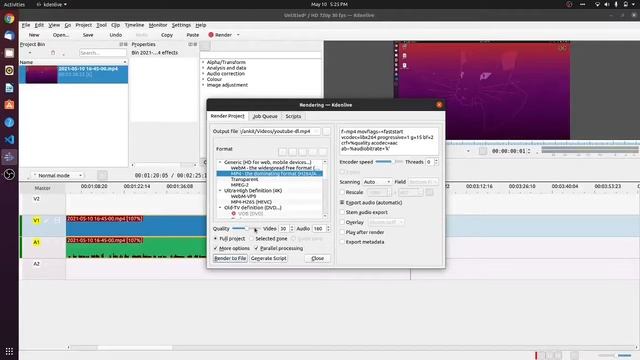 Reduce MP4 File Size With KDEnlive | Ubuntu | Linux