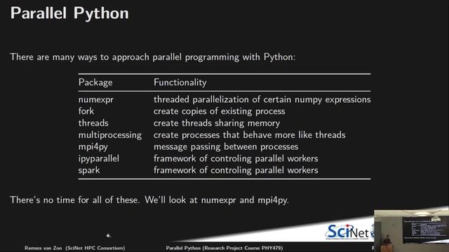 Parallel Python (PHY479 - 2017)