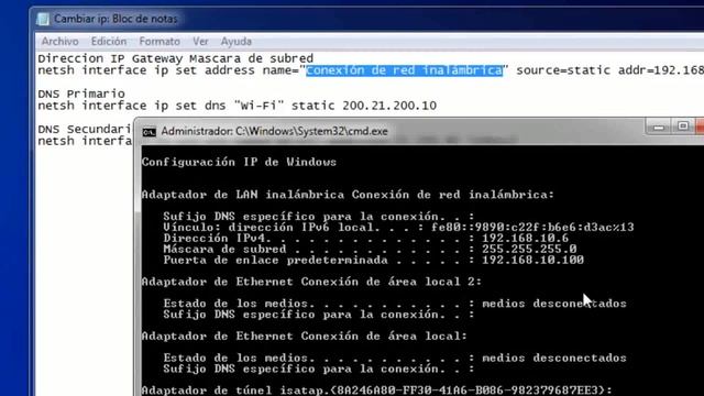 cambiar la IP con CMD