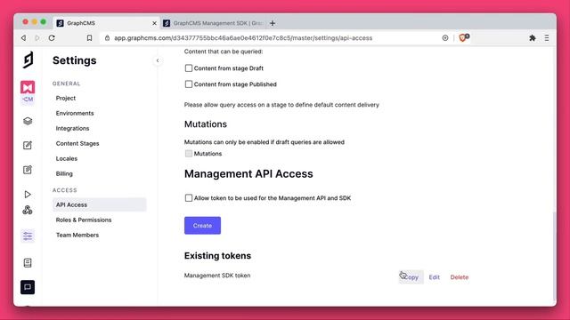 Working with Management SDK tokens | How to Hygraph