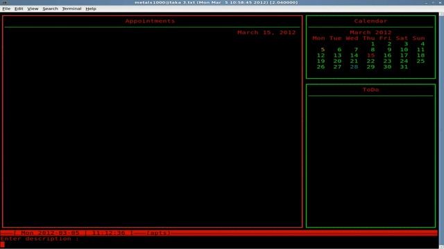 Calendar System and Todo Lists - Linux Shell