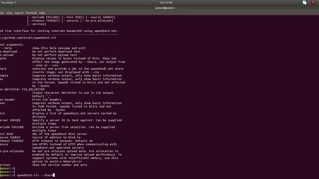 How to check Internet Speed via Terminal Linux Ubuntu 19.04 18.04