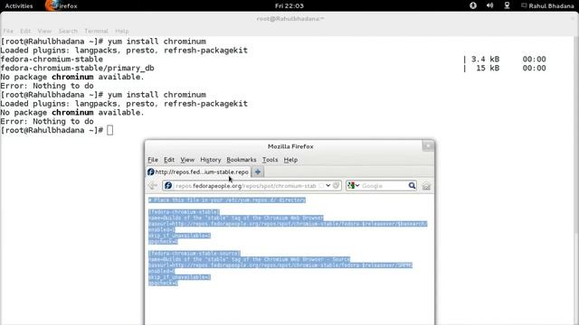 installing of chrominum in fedora
