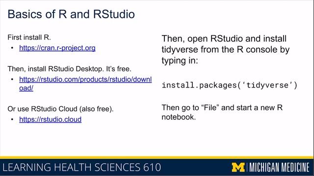 1-4 Introduction to LHS 610 - Basics of R and RStudio