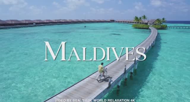 Visit MALDIVES (4K Ultra HD VIDEO) - Amazing Beach Aerial Film With Peaceful Piano Music