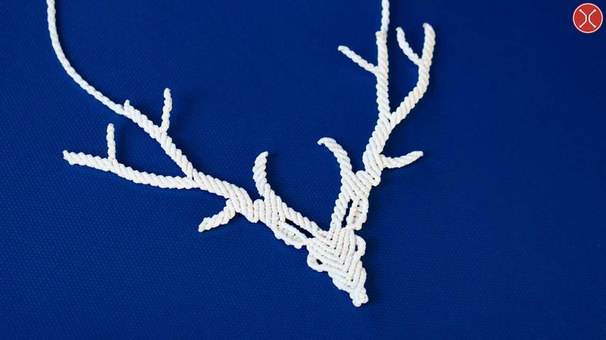 Macrame tutorial： The elk deer necklace - Hướng dẫn thắt dây chuyền con hươu