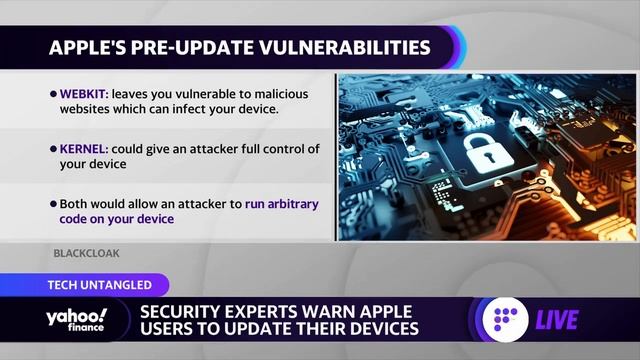 Apple security vulnerability: 'Immediately update' your devices, BlackCloak CEO says